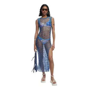 Paréo em malha com lantejoulas mulher Desigual