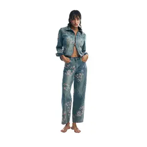 Dames Straight jeans Desigual Flower Japanese
