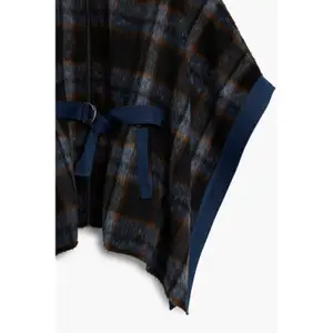 Rutig Poncho med Bälte Dam Desigual image-3