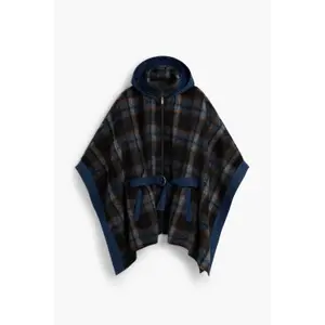 Rutig Poncho med Bälte Dam Desigual image-0