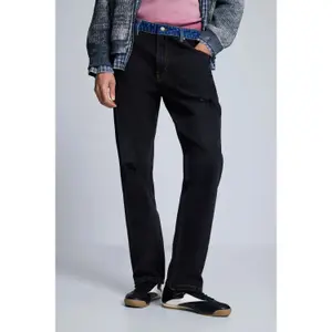 Double Waist Straight Jeans Desigual Black image-1