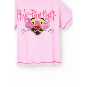 Sequined t-shirt girl Desigual Panthère Rose image-2