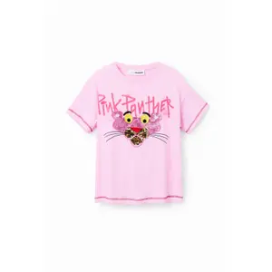 Sequined t-shirt girl Desigual Panthère Rose image-4