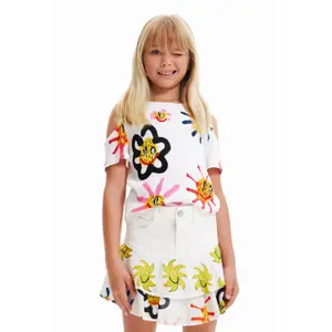 Girl's T-shirt Desigual Flowers image-0