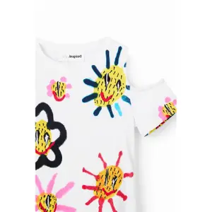 Girl's T-shirt Desigual Flowers image-2