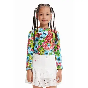 Girl's long-sleeved floral T-shirt Desigual image-0