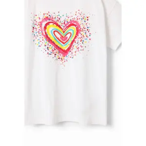 Girl's glitter heart t-shirt Desigual image-2