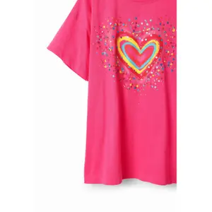 Girl's glitter heart t-shirt Desigual image-2