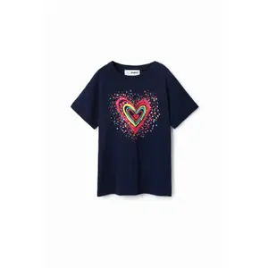 Girl's glitter heart t-shirt Desigual image-0