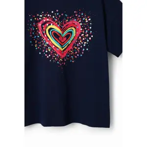 Girl's glitter heart t-shirt Desigual image-2