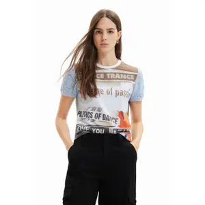 Tekstureret avis-T-shirt til kvinder Desigual image-2