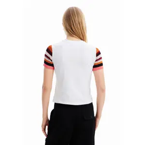 Strikket T-shirt med striber til kvinder Desigual image-4