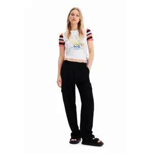 Strikket T-shirt med striber til kvinder Desigual image-1