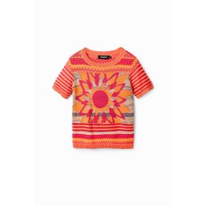 Dames t-shirt met mesh bloemen Desigual image-0