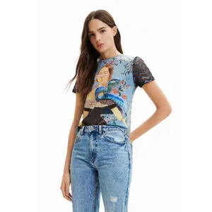 T-shirt collage maille femme Desigual image-1