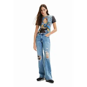 T-shirt collage maille femme Desigual image-2