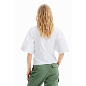 T-shirt de manga de volume de popa feminina Desigual image-4