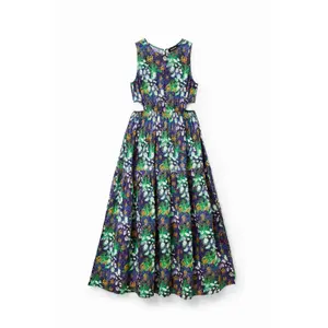 Natuurlijk uitgesneden lange jurk voor vrouwen Desigual image-0