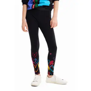 Girl's long legging hearts Desigual image-0