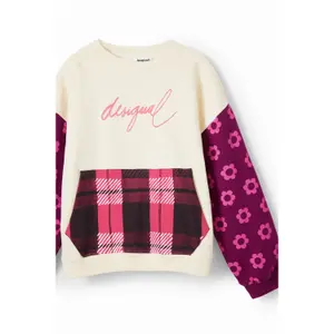 Sweatshirt mit Karos und Blumen, Mädchen Desigual image-2