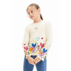 Girl's heart cut-out T-shirt Desigual image-0