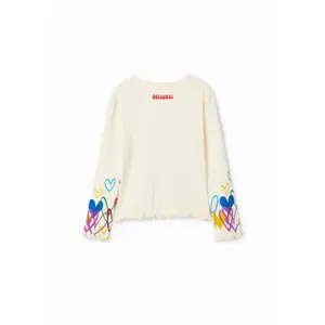 Girl's heart cut-out T-shirt Desigual image-1