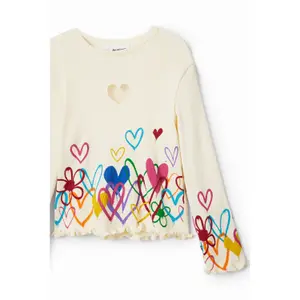 Girl's heart cut-out T-shirt Desigual image-2