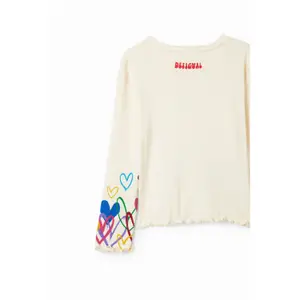 Girl's heart cut-out T-shirt Desigual image-3