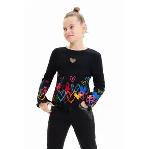 Girl's heart cut-out T-shirt Desigual image-0