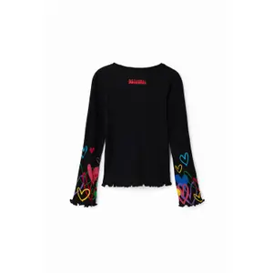 Girl's heart cut-out T-shirt Desigual image-1