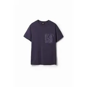 T-shirt uni poche Desigual image-5