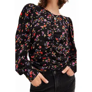 Blusa fruncida floral de mujer Desigual image-2