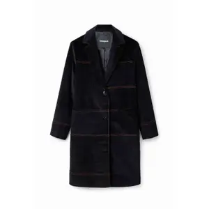 Casaco comprido de bombazina em patchwork para mulher Desigual image-0