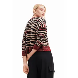 Oversize-Pullover mit Zebramuster Frau Desigual image-3