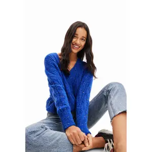 Jersey trenzado oversize de mujer Desigual image-2