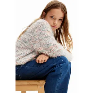 Girls' round neck sweater Desigual Marled image-3