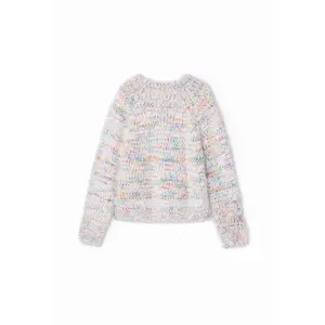 Girls' round neck sweater Desigual Marled image-2