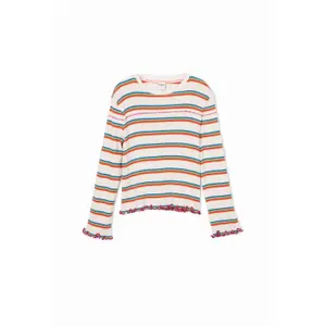 Girl's long sleeve T-shirt Desigual Rainbow Striped image-0