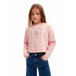 Girl's long sleeve T-shirt Desigual Heart image-1