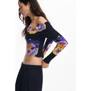 T-shirt de manga comprida feminina Desigual Lacroix image-5