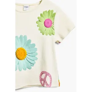 Girl's T-shirt Desigual Peace image-4
