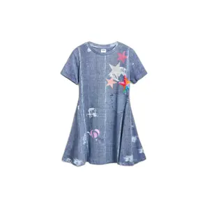 Girl t-shirt dress Desigual Star image-0