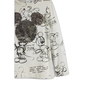 Girl's long sleeve T-shirt Desigual Mickey Sequins image-2