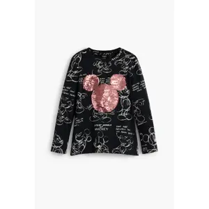 Girl's long sleeve T-shirt Desigual Mickey Sequins image-0