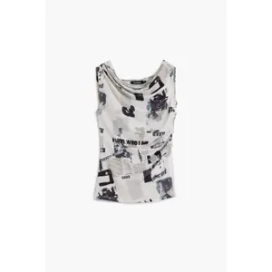 Dames mouwloos T-shirt Desigual Breaking News