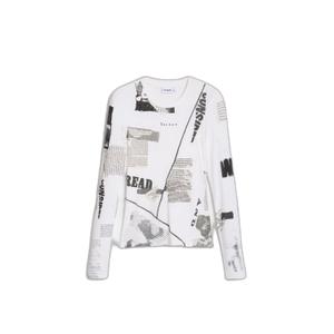 25wwtk25-1011-langarmad-t-shirt-for-kvinnor-desigual-newspaper-vit-svart