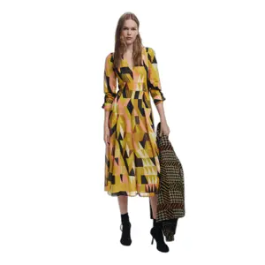 Vestido de manga comprida feminino Desigual Geometria Lacroix image-1