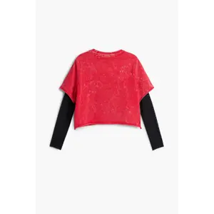 Κοντομάνικο crop t-shirt για κορίτσια Desigual Stars image-1