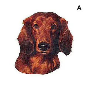 Langhaar Aufkleber Difac Teckel (x4) image-0