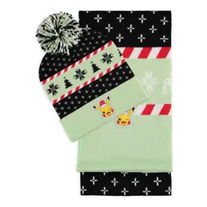 Children's ski cap and scarf set Difuzed Pokemon Pikachu image-0